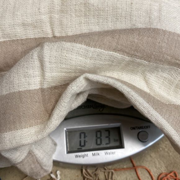 THML sleeveless tunic midi dress boho embroidered neckline tassel ties stripe M - Picture 12 of 12